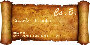 Csapó Bianka névjegykártya