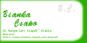 bianka csapo business card